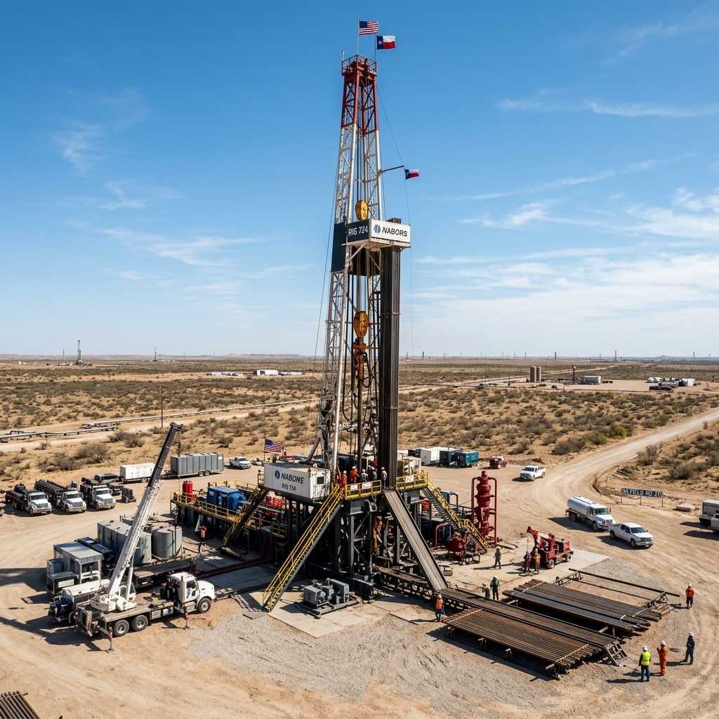 Drilling rig operating in Midland, Texas