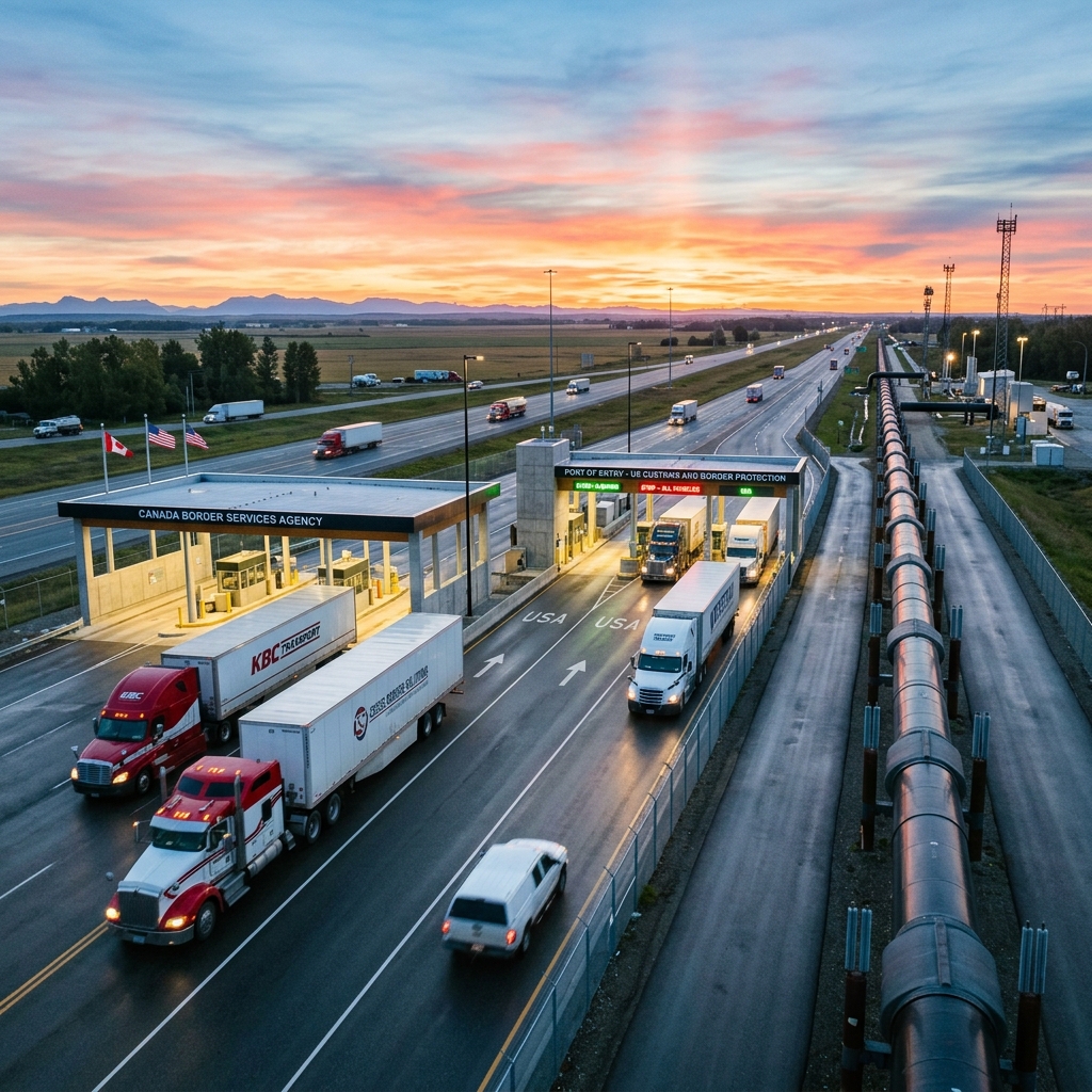 US-Canada border checkpoint and energy trade highway