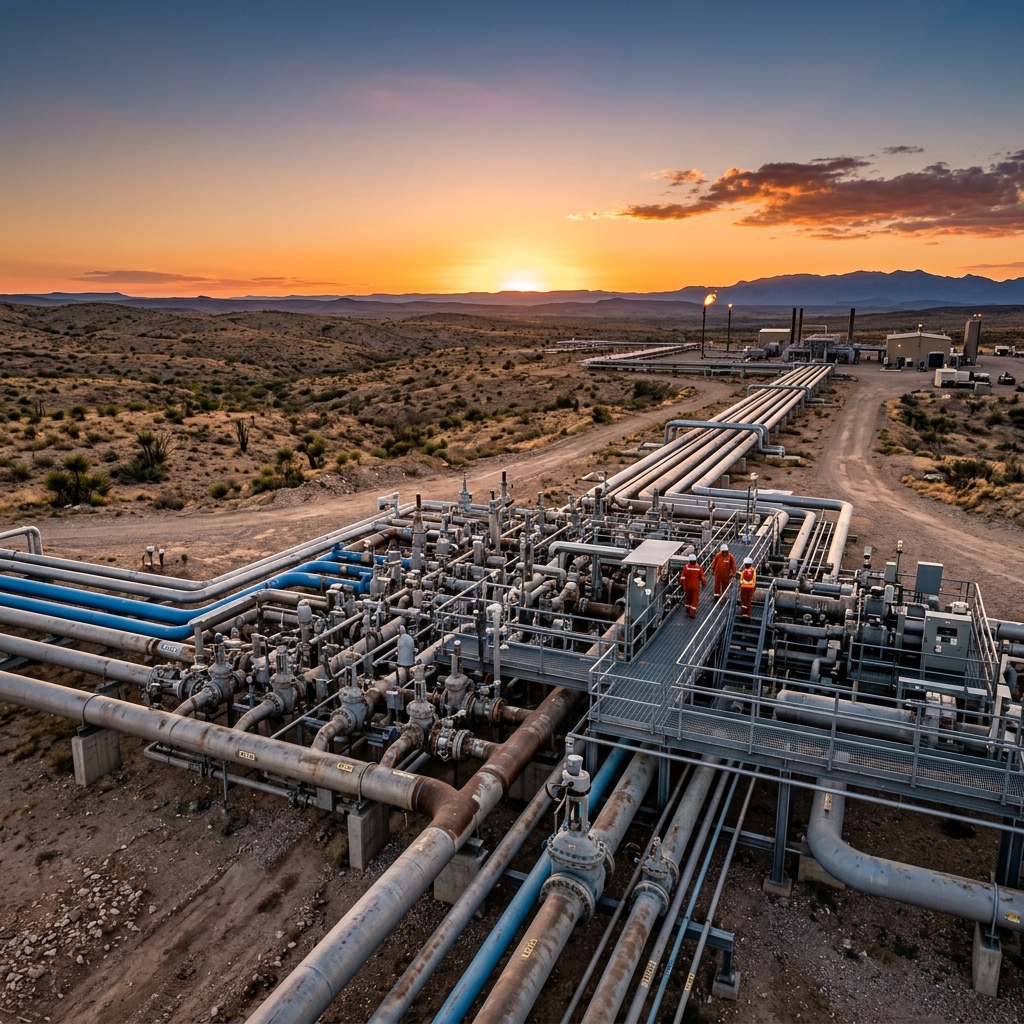 Waha hub natural gas pipeline manifold transmission junction