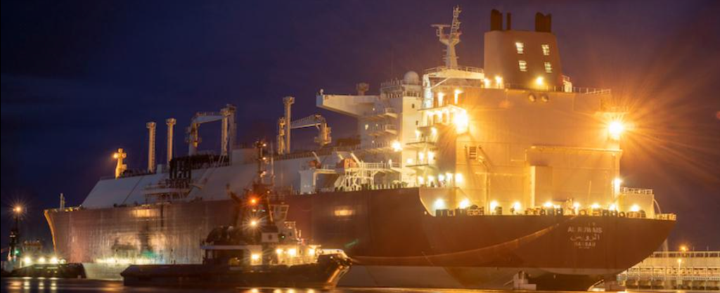 LNG Tanker at Night